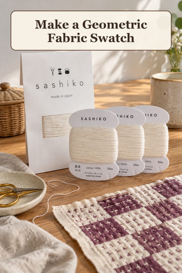 Sashiko Supplies: Geometric Fabric Swatch maker-lifestyle pin