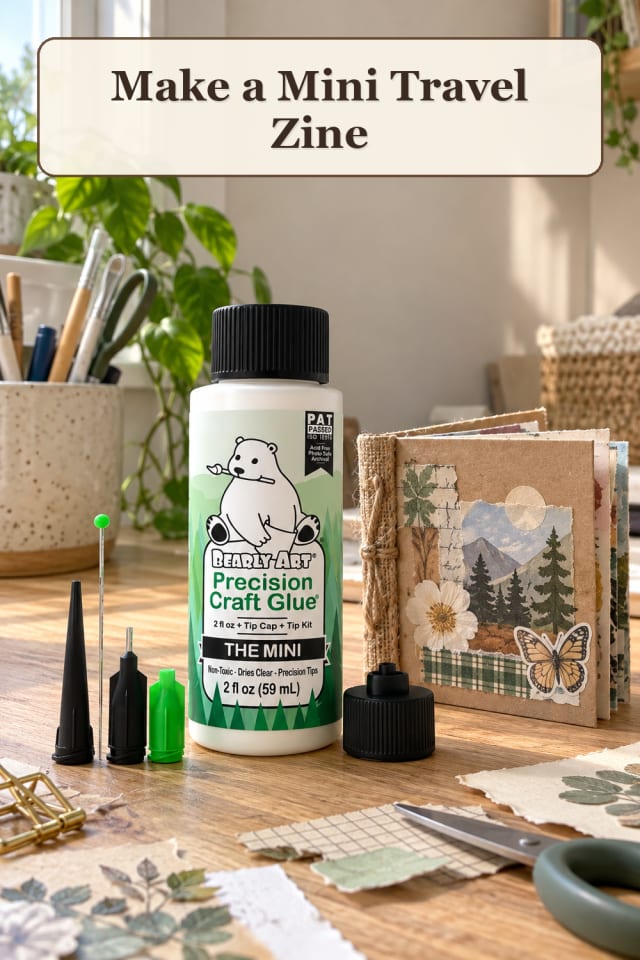 Zine Making Supplies: Mini Travel Zine maker-lifestyle pin