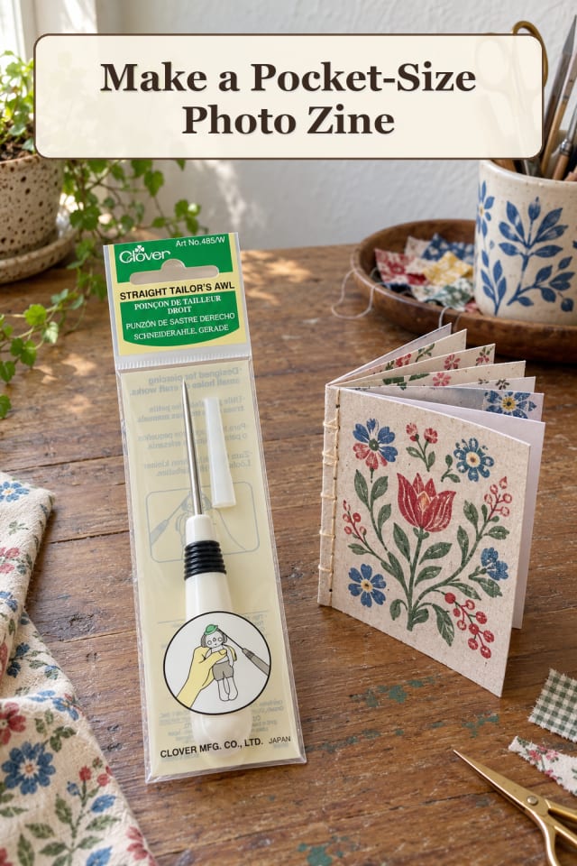Zine Making Supplies: Pocket-Size Photo Zine maker-lifestyle pin