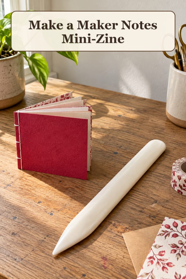 Zine Making Supplies: Maker Notes Mini-Zine maker-lifestyle pin