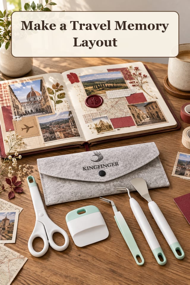 Scrapbook Journal Supplies: Travel Memory Layout maker-lifestyle pin