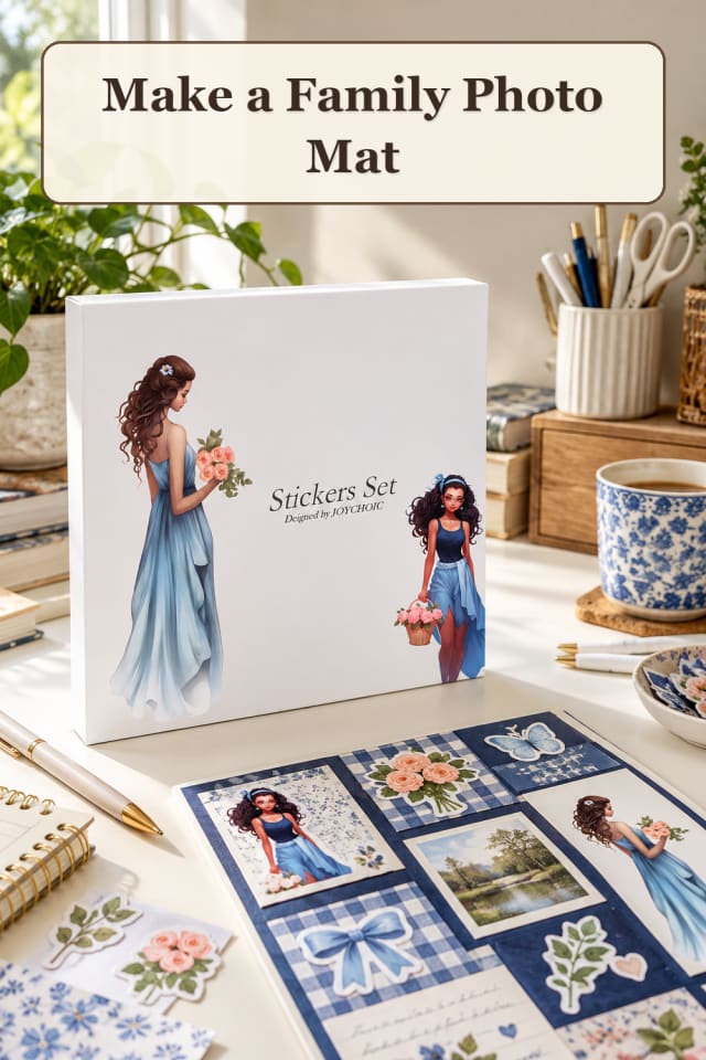 Scrapbook Journal Supplies: Family Photo Mat maker-lifestyle pin