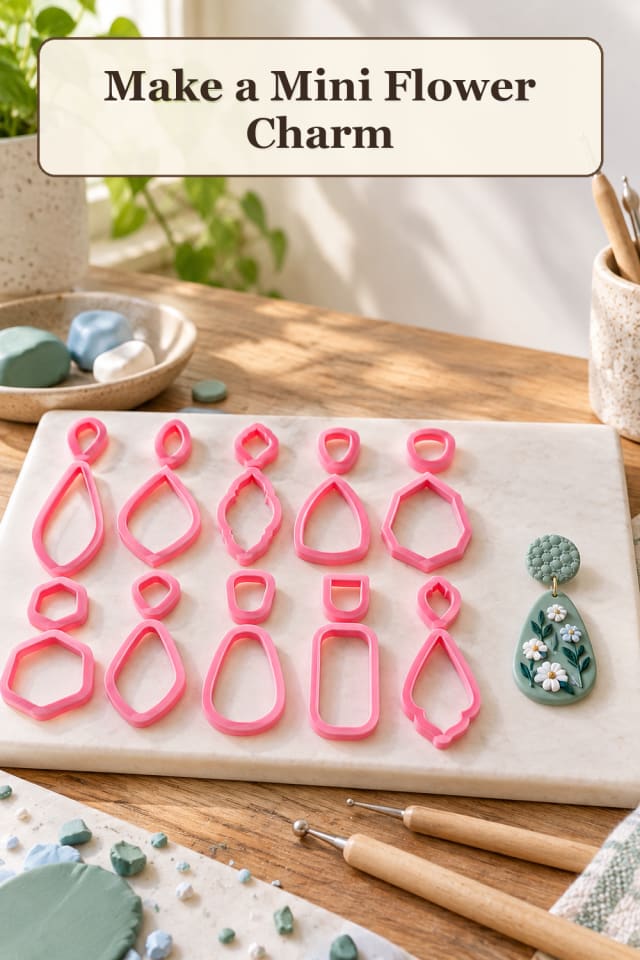 Clay Charm Supplies: Mini Flower Charm maker-lifestyle pin