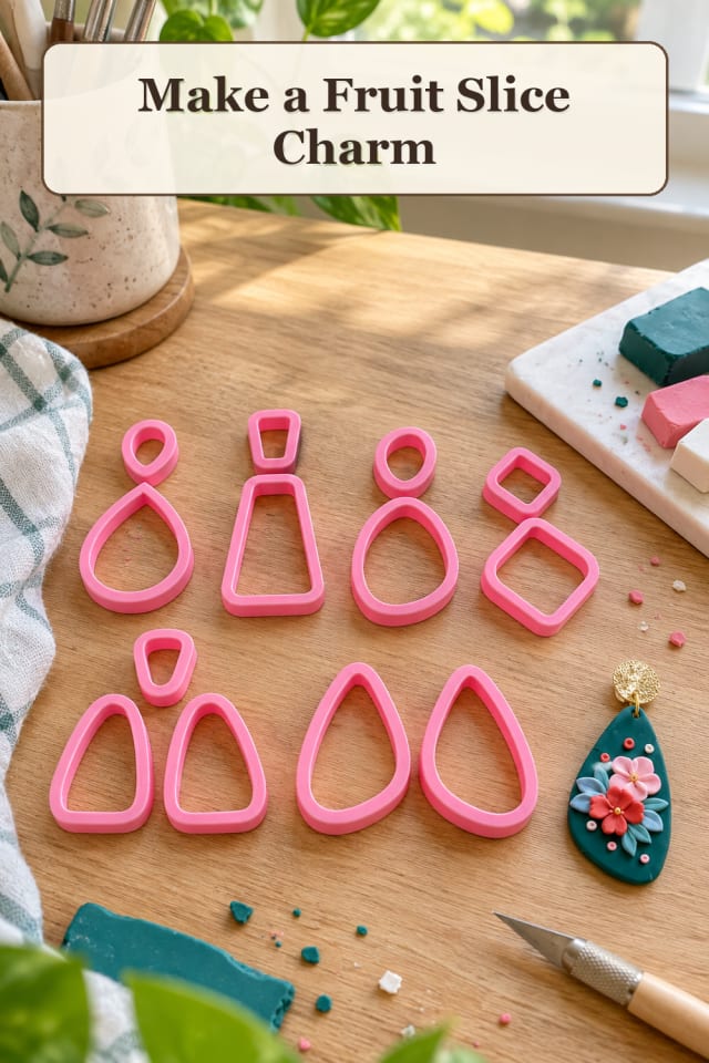 Clay Charm Supplies: Fruit Slice Charm maker-lifestyle pin