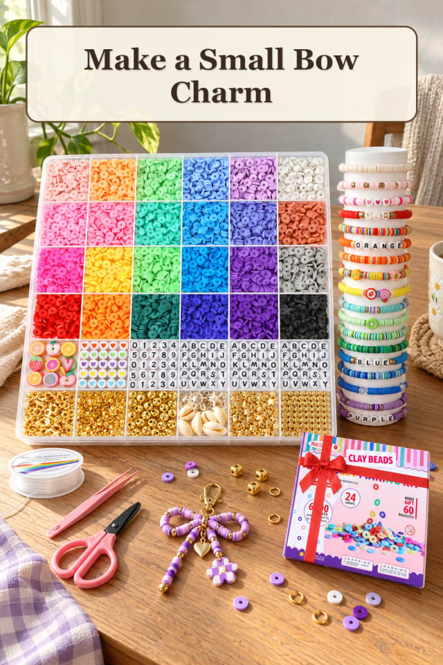 Clay Charm Supplies: Small Bow Charm maker-lifestyle pin