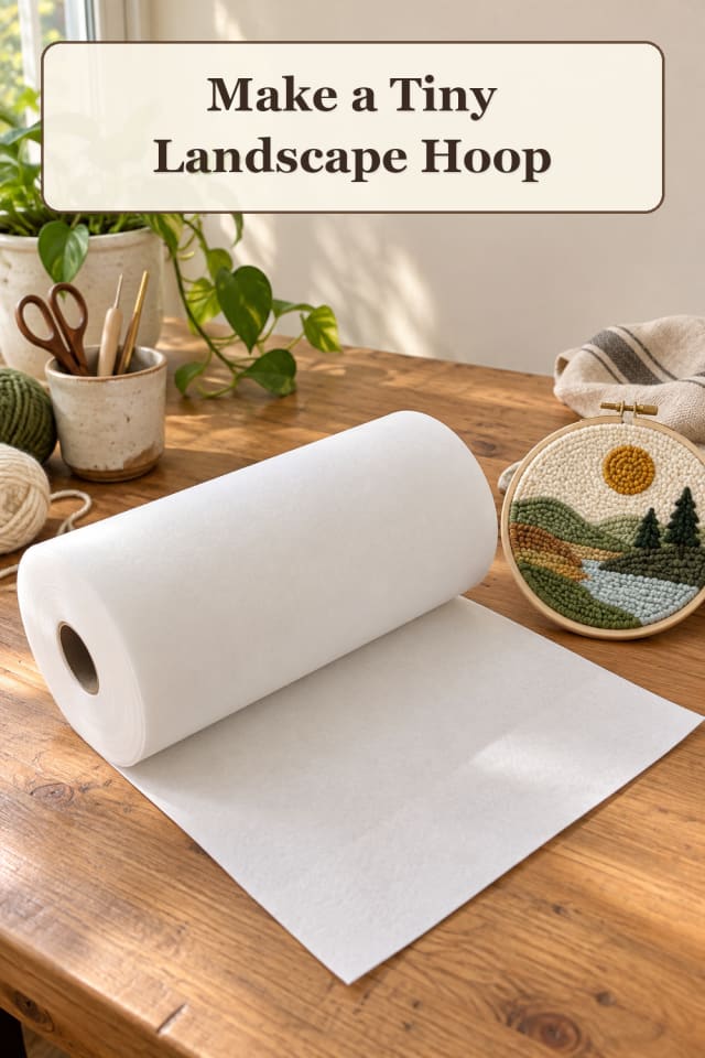 Hand Embroidery Supplies: Tiny Landscape Hoop maker-lifestyle pin