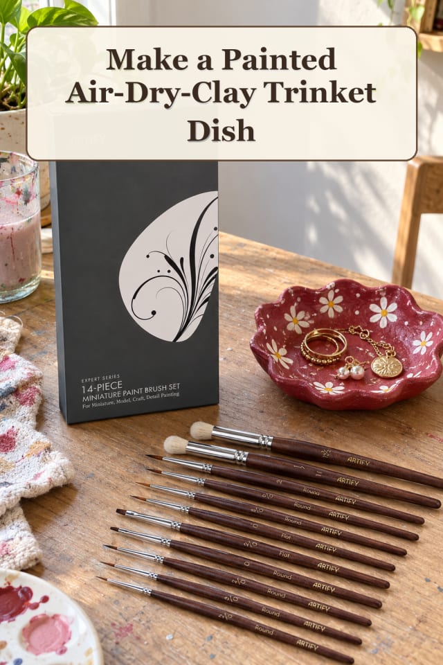 Air Dry Clay Supplies: Painted Air-Dry-Clay Trinket Dish maker-lifestyle pin