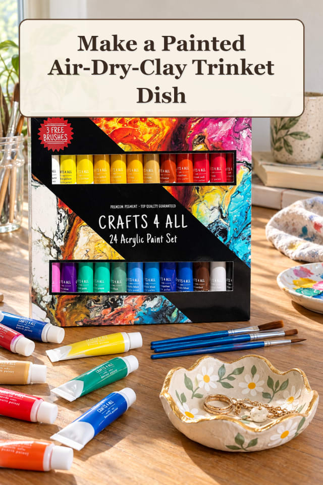 Air Dry Clay Supplies: Painted Air-Dry-Clay Trinket Dish | Maker Table Inspiration maker-lifestyle pin