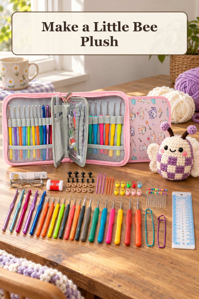 Amigurumi Supplies: Little Bee Plush maker-lifestyle pin
