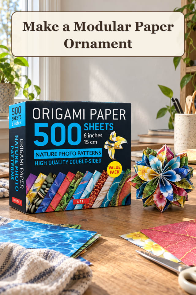 Origami Paper Supplies: Modular Paper Ornament maker-lifestyle pin