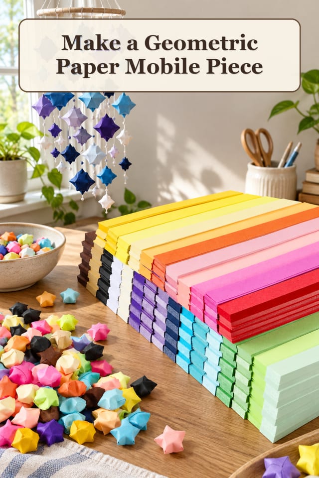 Origami Paper Supplies: Geometric Paper Mobile Piece maker-lifestyle pin