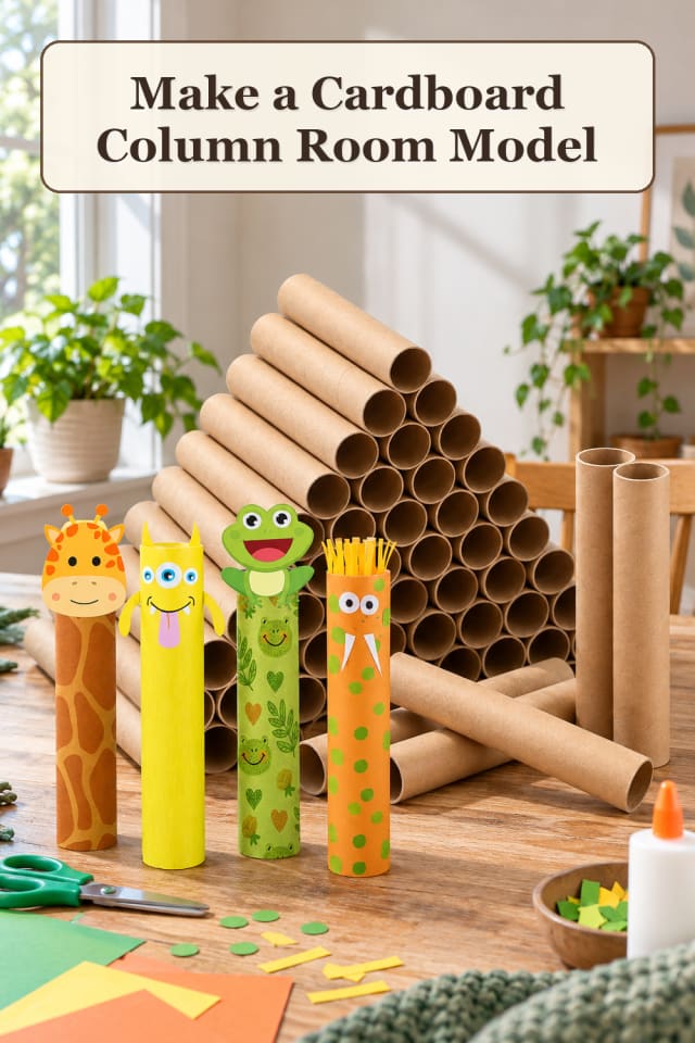 Mini Room Craft Supplies: Cardboard Column Room Model maker-lifestyle pin