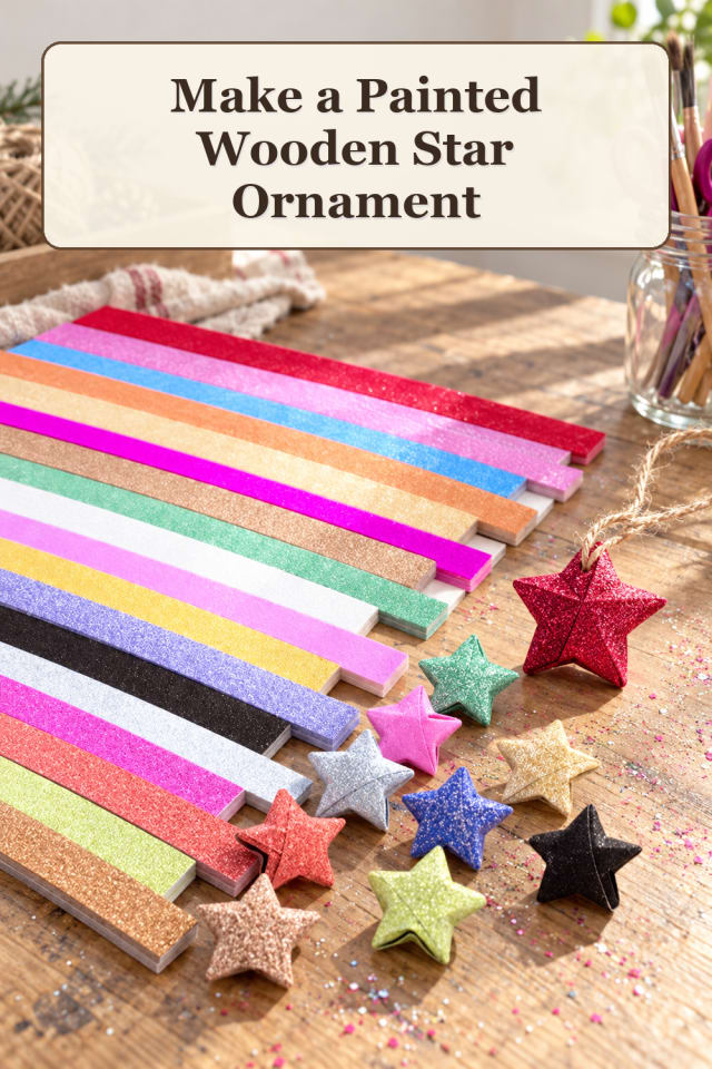 Handmade Christmas Craft Supplies: Painted Wooden Star Ornament | Cozy Weekend Project maker-lifestyle pin