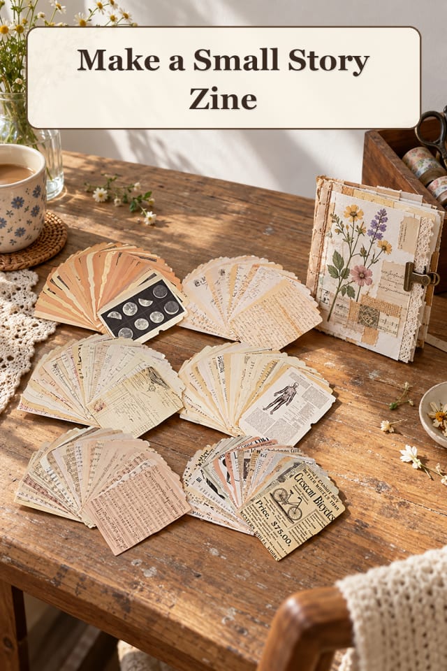 Zine Making Supplies: Small Story Zine maker-lifestyle pin