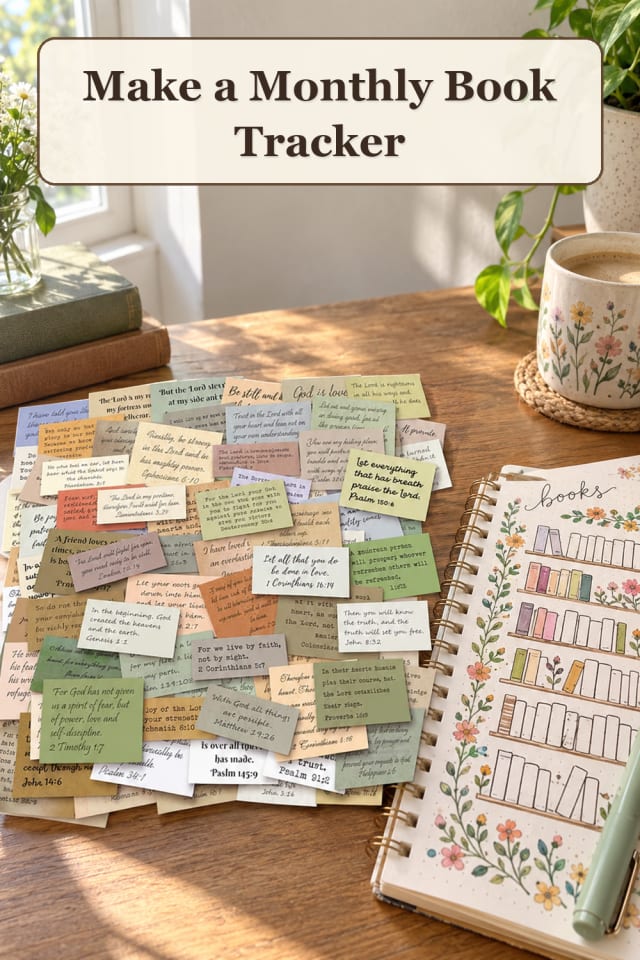 Reading Journal Supplies: Monthly Book Tracker maker-lifestyle pin