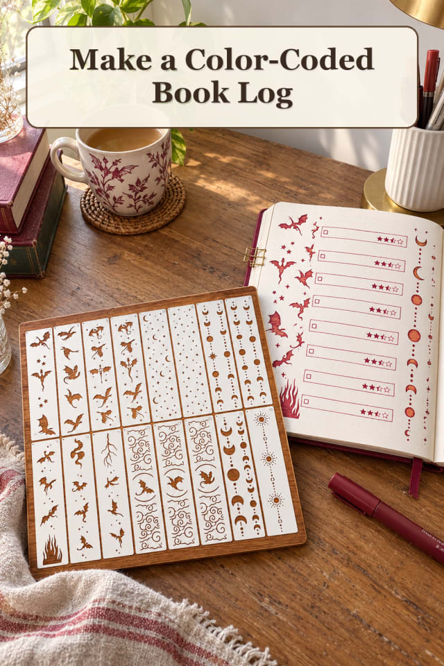 Reading Journal Supplies: Color-Coded Book Log maker-lifestyle pin