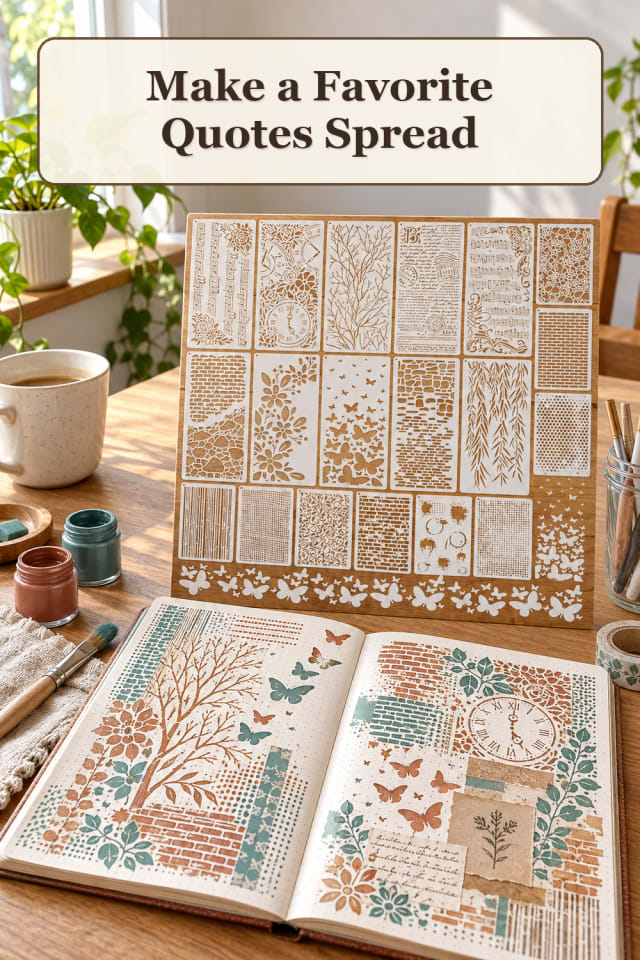 Reading Journal Supplies: Favorite Quotes Spread maker-lifestyle pin