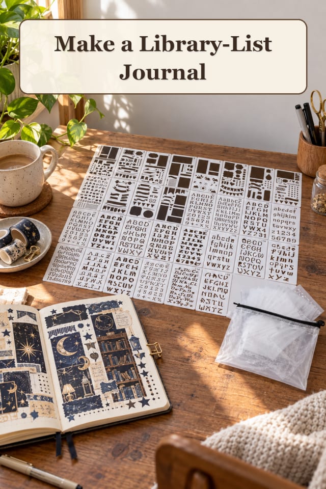 Reading Journal Supplies: Library-List Journal maker-lifestyle pin