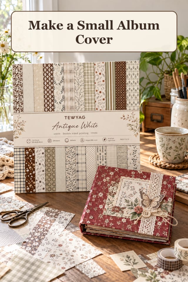 Scrapbook Journal Supplies: Small Album Cover maker-lifestyle pin
