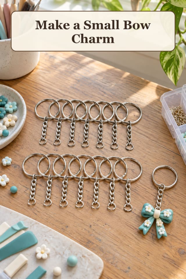 Clay Charm Supplies: Small Bow Charm maker-lifestyle pin