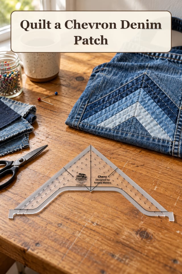 Quilting Ruler: Quilt a Chevron Denim Patch maker-lifestyle pin