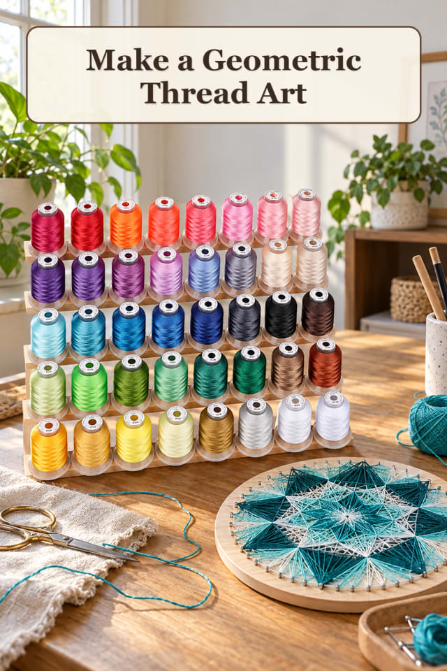 Hand Embroidery Supplies: Geometric Thread Art maker-lifestyle pin