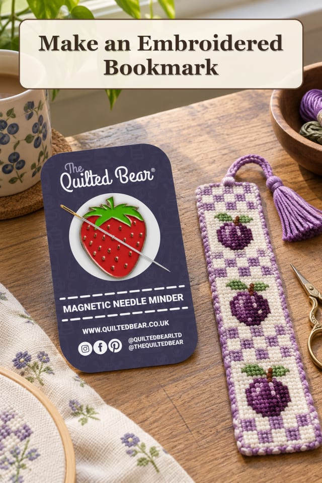 Hand Embroidery Supplies: Embroidered Bookmark maker-lifestyle pin