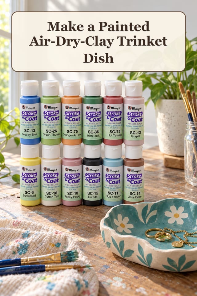 Air Dry Clay Supplies: Painted Air-Dry-Clay Trinket Dish | Cozy Weekend Project maker-lifestyle pin
