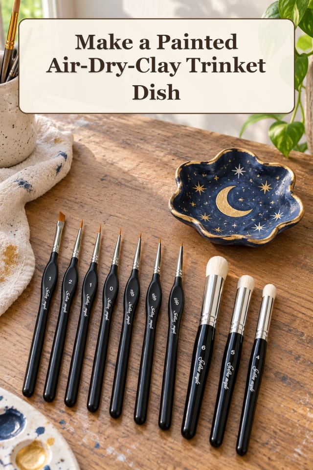 Air Dry Clay Supplies: Painted Air-Dry-Clay Trinket Dish | Creative Session Idea maker-lifestyle pin