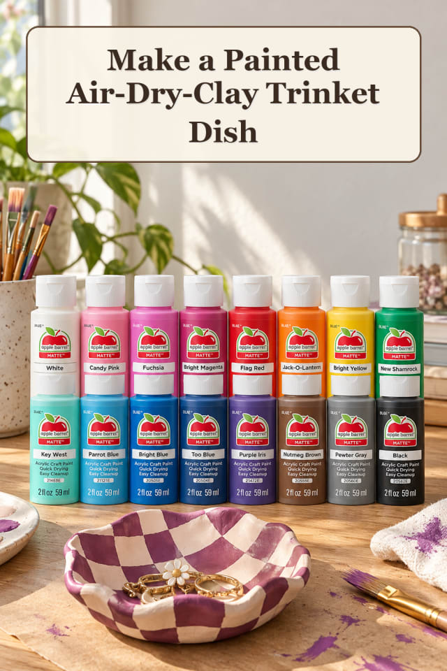 Air Dry Clay Supplies: Painted Air-Dry-Clay Trinket Dish | Small-Space Crafting maker-lifestyle pin
