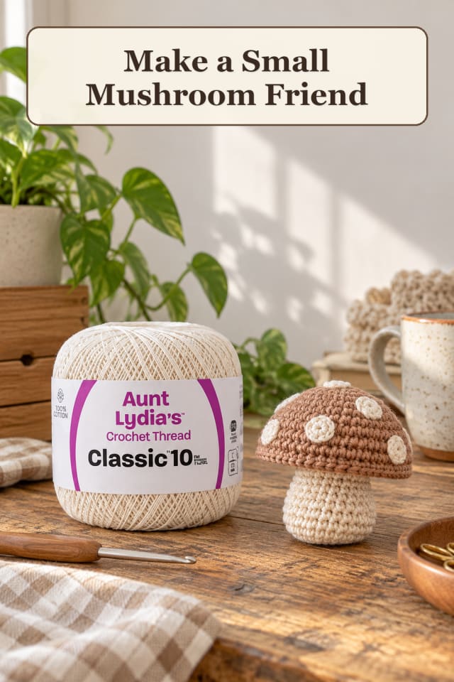 Amigurumi Supplies: Small Mushroom Friend maker-lifestyle pin