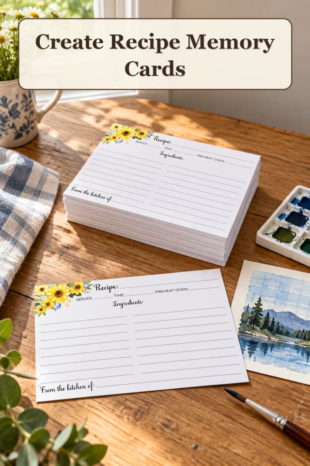 Recipe Memory Cards: Create Recipe Memory Cards maker-lifestyle pin