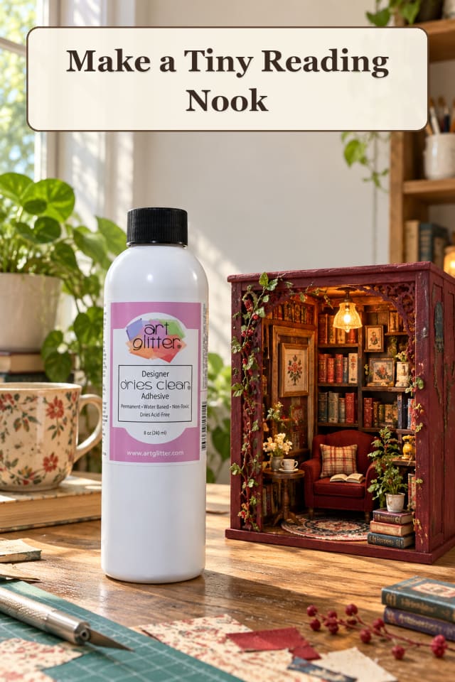 Mini Room Craft Supplies: Tiny Reading Nook maker-lifestyle pin
