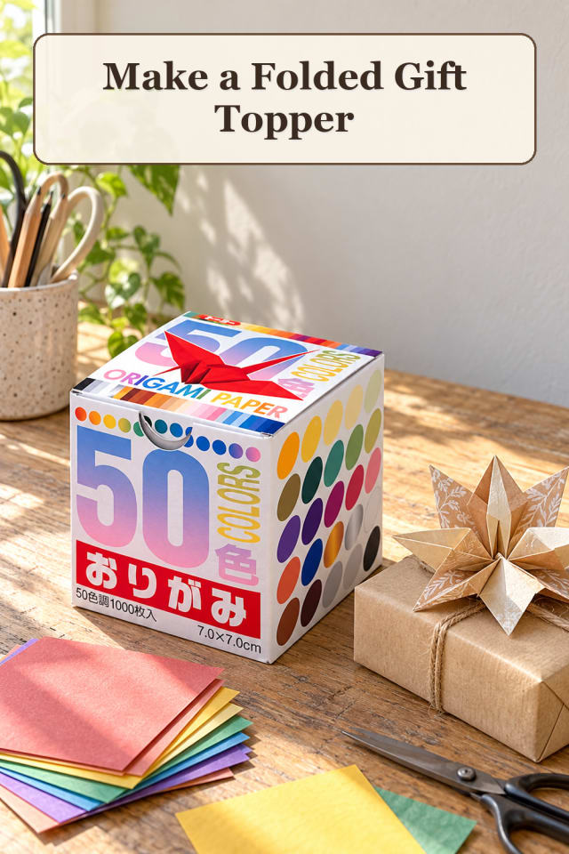 Origami Paper Supplies: Folded Gift Topper maker-lifestyle pin