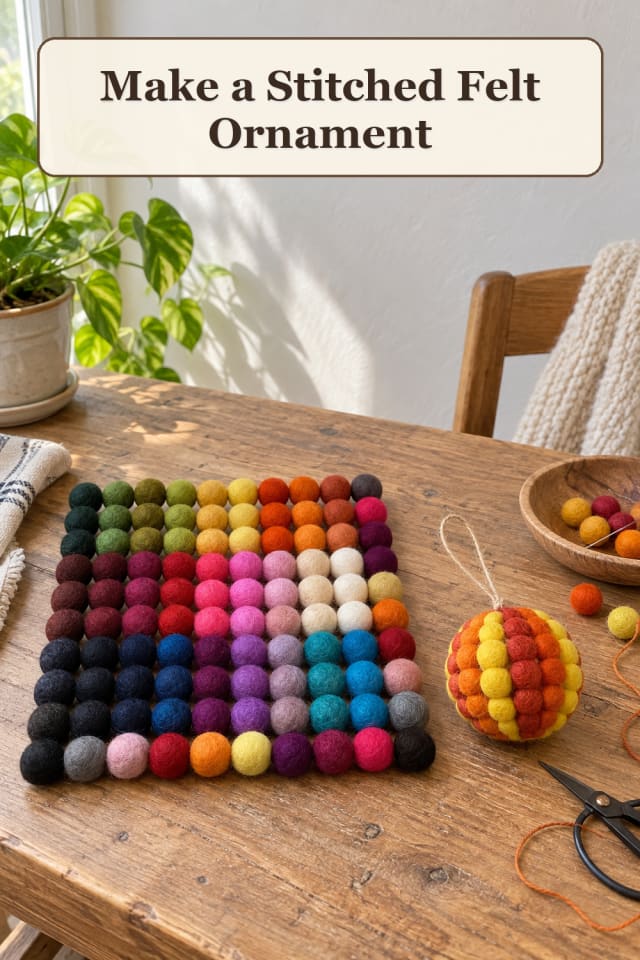 Handmade Christmas Craft Supplies: Stitched Felt Ornament maker-lifestyle pin
