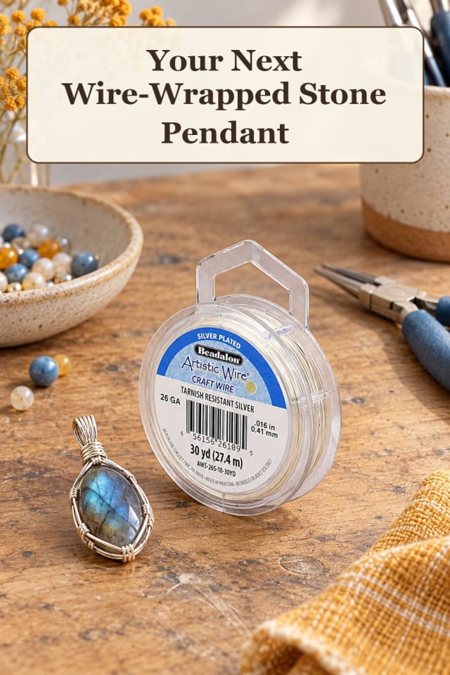 artisan wire wrapped stone supplies: stone pendant ideas with wire wrapping tools for projects maker-lifestyle pin