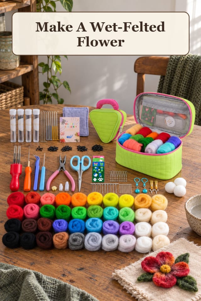 colorful wet felting supplies using beginner wet felting and wool roving projects for projects maker-lifestyle pin