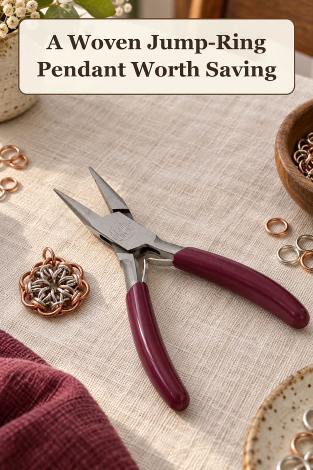 compact chainmaille jewelry supplies using chainmaille pliers and jump ring jewelry for projects maker-lifestyle pin