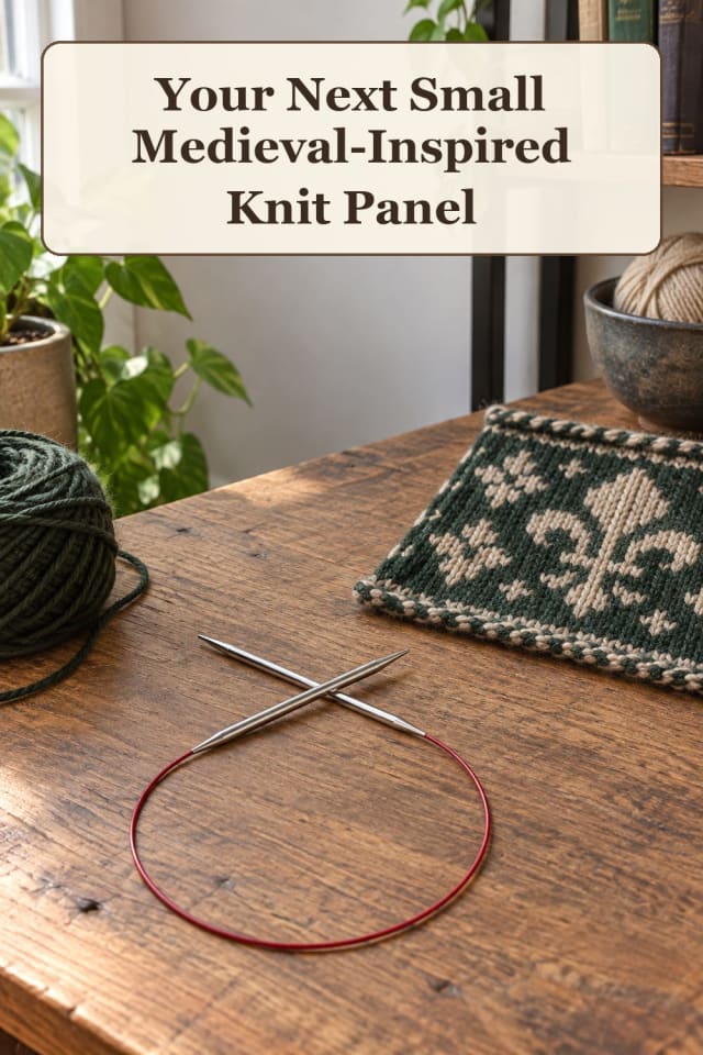giftable medieval knitting supplies: cable knitting tools with wool yarn projects for projects maker-lifestyle pin