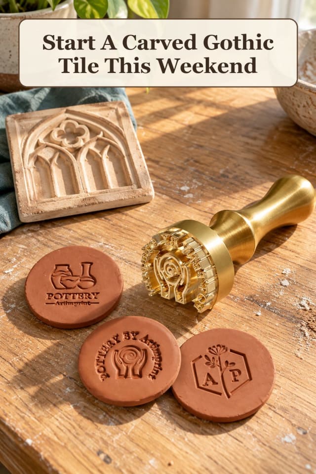 modern goth pottery supplies: black pottery ideas with clay carving tools for creative practice maker-lifestyle pin