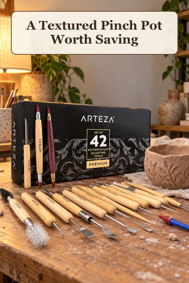 weekend pottery handbuilding tools: ceramic carving tools with clay texture tools for projects maker-lifestyle pin