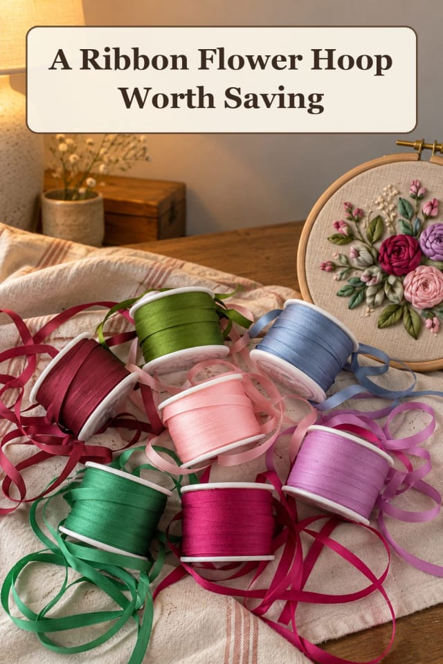 weekend ribbon embroidery supplies: embroidery needle set with silk ribbon flowers for projects maker-lifestyle pin