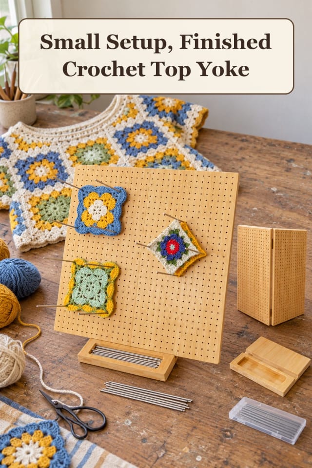 creative granny square crochet supplies using colorful yarn projects and crochet blocking tools maker-lifestyle pin