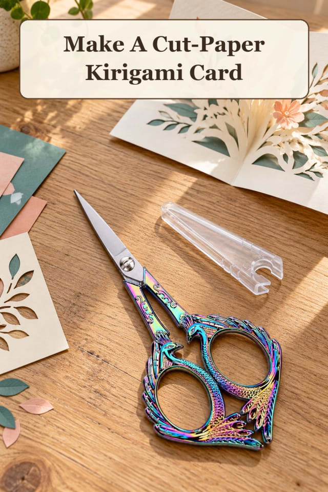beginner kirigami paper art supplies: folded paper designs with paper cutting tools for projects maker-lifestyle pin