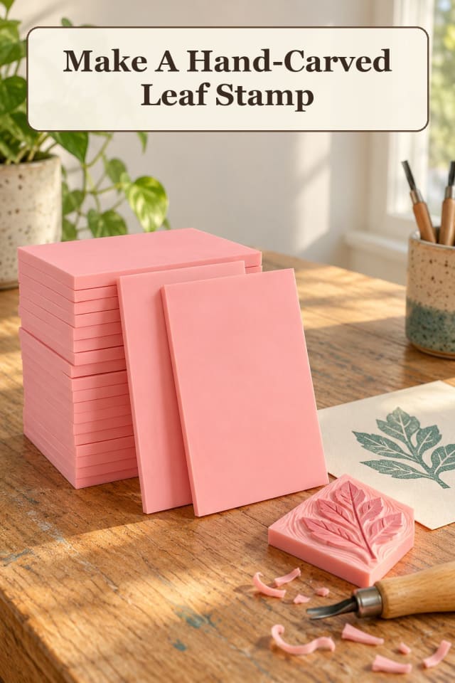 beginner stamp carving supplies using beginner printmaking and hand carved stamps for projects maker-lifestyle pin