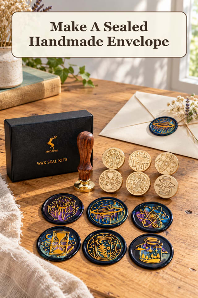 beginner wax seal mail art supplies: pair creative pen pal mail with handmade envelope decor maker-lifestyle pin