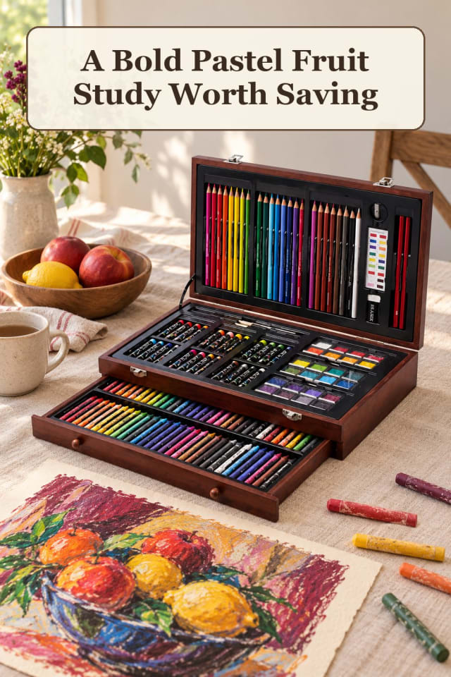 compact oil pastel art supplies using oil pastel blending and pastel drawing paper for projects maker-lifestyle pin