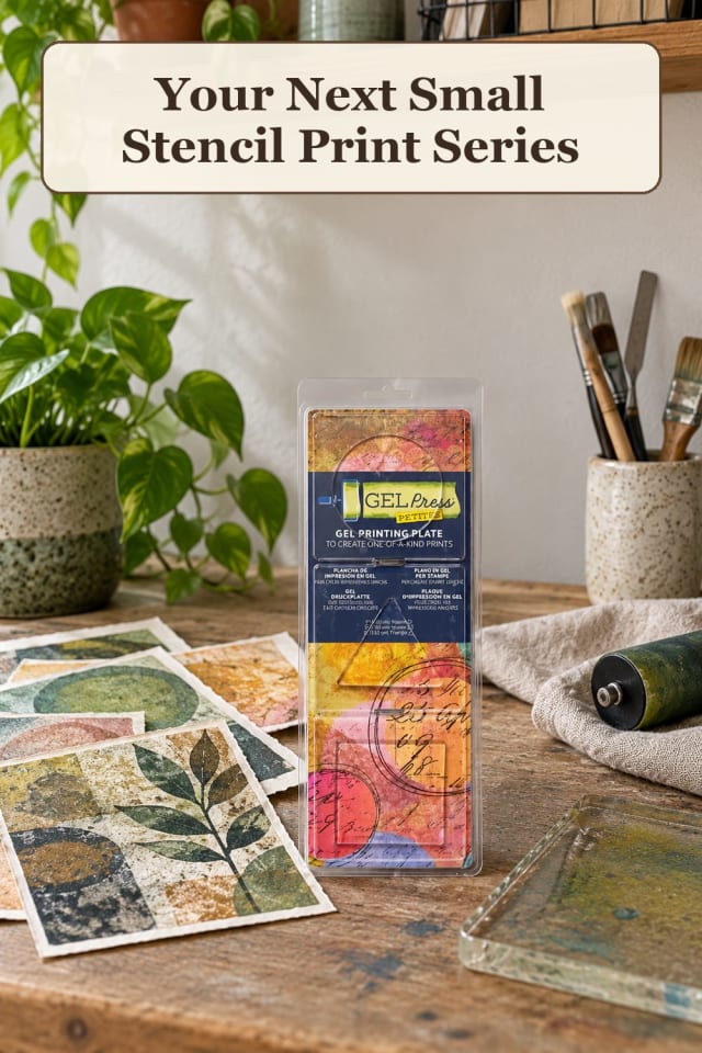 giftable gel plate printing supplies: gel printing ideas with monoprinting tools for projects maker-lifestyle pin