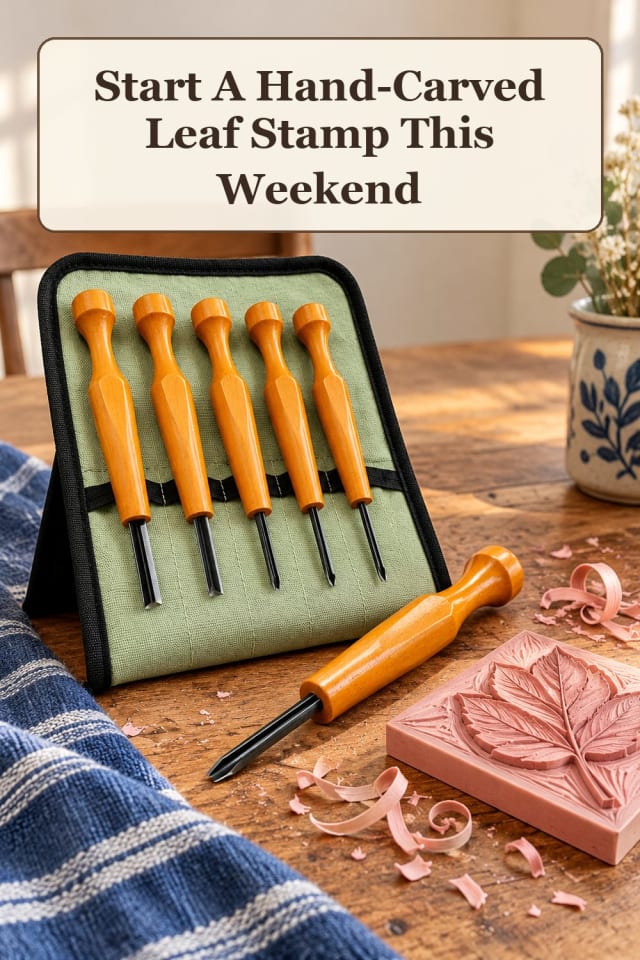 home stamp carving supplies: beginner printmaking with rubber carving tools for handmade ideas maker-lifestyle pin
