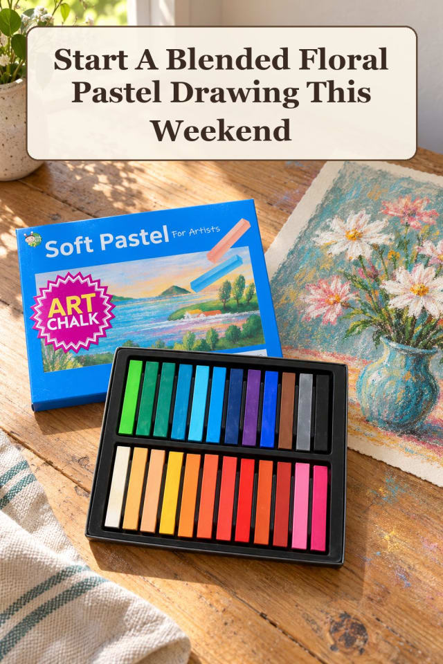 modern oil pastel art supplies using oil pastel blending and pastel drawing paper for projects maker-lifestyle pin